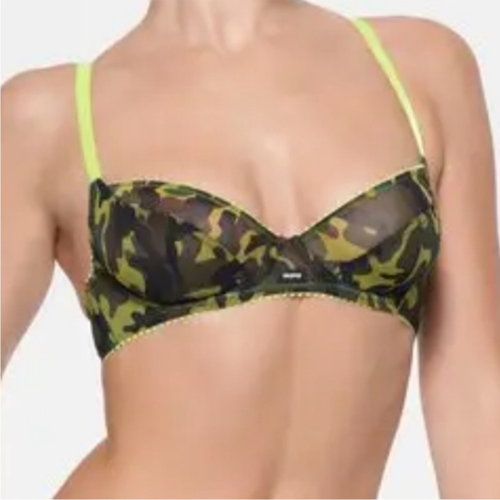 SKIMS Camouflage Bra with Neon Accents